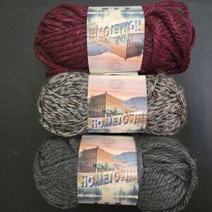 Lion Brand Yarns Hometown Yarn 3 Skeins- CHICAGO SALEM CREEK NORFOLK
